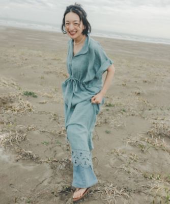 【高山都　Ｓｐｅｃｉａｌ　Ｃｏｌｌａｂｏｒａｔｉｏｎ】スカラ刺繍スキッパーワンピース（３０２３１０１４４００）
