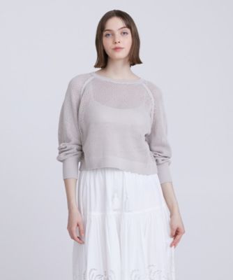 ＜HOUSE OF LOTUS (Women)＞メッシュコットンクロップドニット（３０２３１０１６０９０）