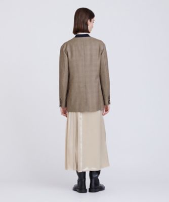 極美品✨23AW ハウスオブロータス　ノーカラージャケット　グレンチェック　毛 極美品✨23AW ハウスオブロータス ノーカラージャケット グレン