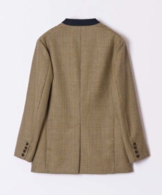 極美品✨23AW ハウスオブロータス　ノーカラージャケット　グレンチェック　毛 極美品✨23AW ハウスオブロータス ノーカラージャケット グレン