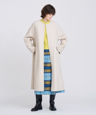 HYKE ノーカラーロングコート size3 - ロングコート