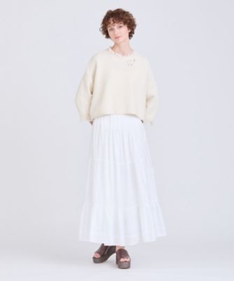 ＜HOUSE OF LOTUS (Women)＞クロス刺繍ティアードスカート（３０２４１０１１１２０）