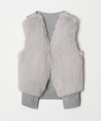 フェイクファードッキングショートジレ（30241016010