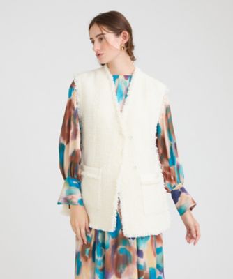 ロービングヤーンスラブツイードジレ（30242010200