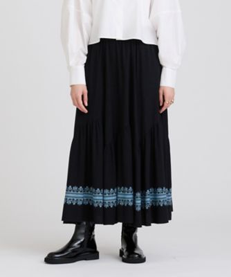 【ハウスオブロータス】新品未使用　ブラッシュドコットン　クロスステッチワンピース ブラッシュドコットンクロスステッチスカート（30242011060