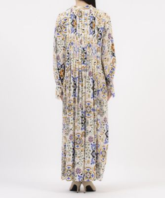 完売✨極美品　ハウスオブロータス　タイルプリントフレアーワンピース　定価5.8万 イズニックタイルプリントワンピース（30242014220