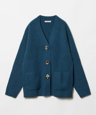 ウール両畦ビジューボタンカーディガン（30242016200