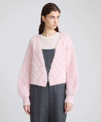 アルパカシャギーケーブルカーディガン（30242016240