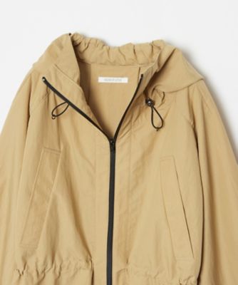 コットンナイロンブレンドフーデッドコート（30242017010