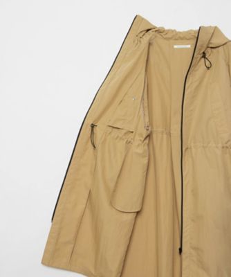 コットンナイロンブレンドフーデッドコート（30242017010