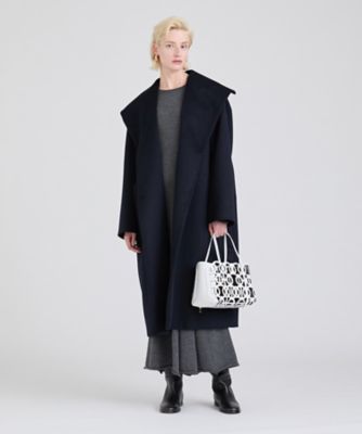 イッセイミヤケ ウールコート ライトブルー 立体シルエット ショールカラー 軽量 NOLLEY'S Sophi（ノーリーズソフィ）の「リバーショールカラーロング