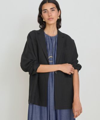 ハウスオブロータス　ノーカラージャケット　シルク/リネン混　M　羽織 マルチブレードノーカラージャケット ｜ハウス オブ ロータス