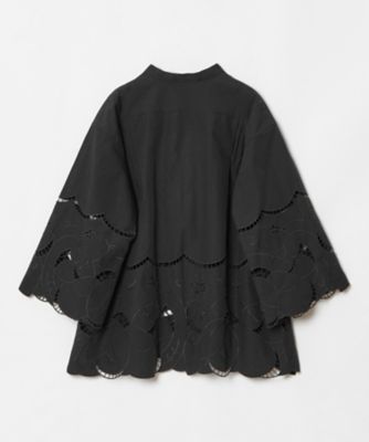 コットンリネンブレンドスカラップ刺繍ブラウス（３０２５１０１３１６０）
