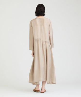 美品◆HOUSE OF LOTUS カーキ　ワンピース シルクハブタエアシンメトリーワンピース