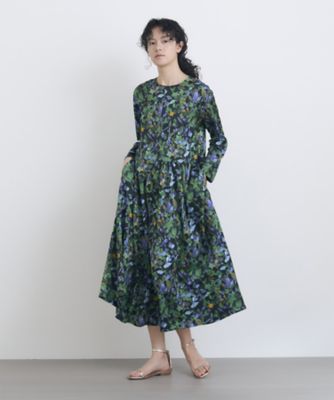 ＜HOUSE OF LOTUS (Women)＞ボタニカルハンマーサテンワンピース（３０２５１０１４４１０）