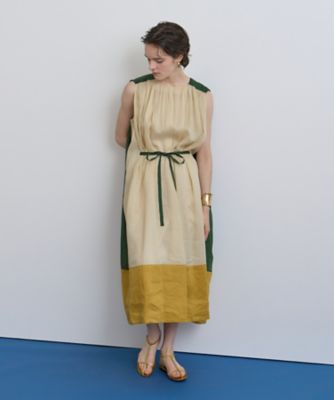＜HOUSE OF LOTUS (Women)＞マルチカラーリネンブロッキングワンピース（３０２５１０１４４５０）