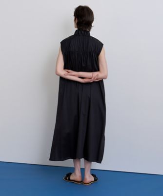 美品　ROPE' ロペ　ソフトオーガンジーギャザーノースリーブワンピース 美品 ROPE' ロペ ソフトオーガンジーギャザーノースリーブ