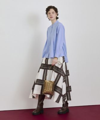 みゆきエンフォスカート エンボス加工フレアスカート《ladychic》