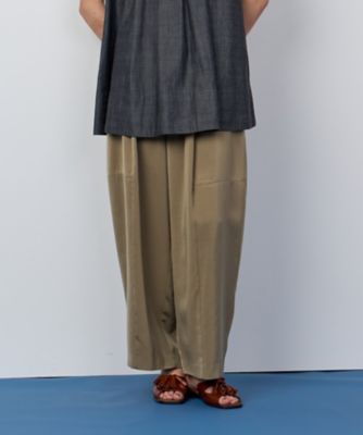 【SALE】HOUSE OF LOTUS (Women)/ハウス オブ ロータス キュプラサテンフォルムパンツ(30252012030) 76カーキ パンツ・ズボン【三越伊勢丹/公式】