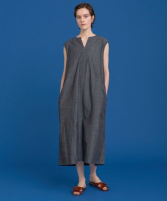 【SALE】HOUSE OF LOTUS (Women)/ハウス オブ ロータス シャンブレーデニムフォルムワンピース(30252014120) 95ブラック ワンピース・ドレス【三越伊勢丹/公式】