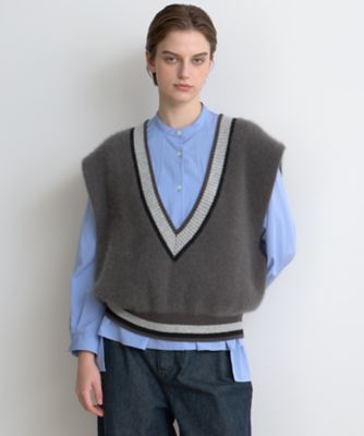 HOUSE OF LOTUS (Women)/ハウス オブ ロータス FOX FUR TILDEN KNIT VEST(30252016160) 94チャコールグレー トップス【三越伊勢丹/公式】