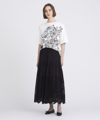 ＜HOUSE OF LOTUS (Women)＞【ＭＩＩ　ＣＯＬＬＥＣＴＩＯＮ／ミーコレクション】モノトーンプリントＴシャツ（３１２３１６１３０６０）