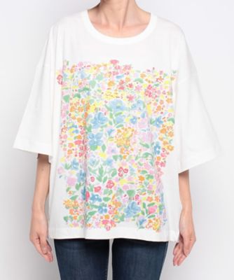 【ＭＩＩ　ＣＯＬＬＥＣＴＩＯＮ／ミーコレクション】フラワープリントＴシャツ（３１２３１６１３０７０）