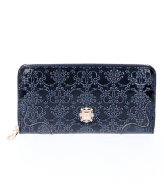 ANNA SUI アナスイ 長財布 ルーミー ネイビー　ラウンドファスナー アナスイ ANNA SUI ルーミー ラウンドファスナー長財布
