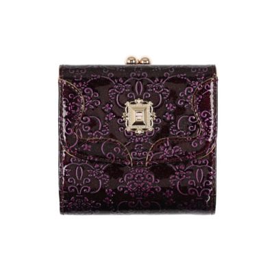 ANNA SUI ルーミー 口金二つ折り財布アナスイ　ダマスクローズ柄　エナメル ANNA SUI 財布 SUI(アナスイ) ルーミー 口金二つ折り財布
