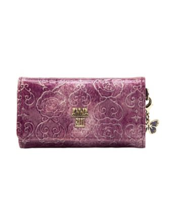 新品 アナスイANNA SUI ローズハート キーケース ワイン エナメル未使用 アナスイ ANNA SUI ローズハート キーケース