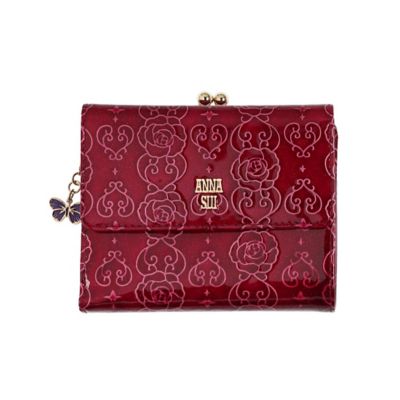 ANNASUI 極美品！ローズハート　バタフライ　ラウンドジップ アナスイ/ANNA SUI*ローズハート フラップ長財布 (ANNA SUI/長