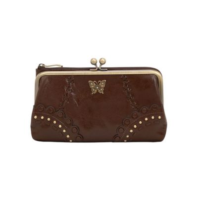 し*こ様 【未使用級 】アナスイ がま口　長財布 レザーブラック 総柄 外箱タグ し*こ様 【未使用級 】アナスイ がま口 長財布 レザーブラック