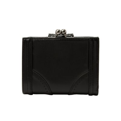 アナスイ 3つ折り財布 - 黒×シルバー ANNA SUI アナスイ 財布 レディース ウォールデコ 三つ折り財布 三