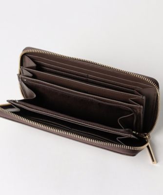 LANVIN en Bleu 長財布　茶　リュクサンブール　牛革　新品箱付き LANVIN en Bleu ランバンオンブルー 財布 レディース ファスナー長財布