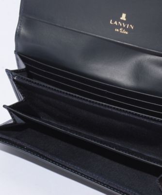 LANVIN COLLECTION ブラック長財布 LANVIN COLLECTION EMBOSS COMBINATION かぶせ型長財布 商品