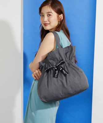 ほぼ未使用　極美　ランバンオンブルー　リボン　ストローバッグ　カゴバッグ サリー エコバッグ（483300） | LANVIN en Bleu (Bag&SLG