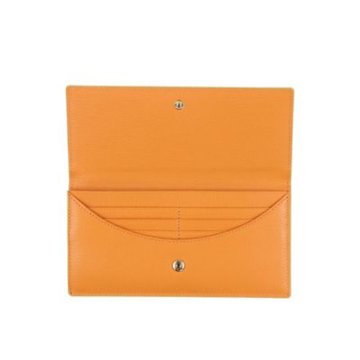 【新品/本物】LANVIN en Bleu 長財布/オレンジ ￥18,700- ランバン オン ブルー LANVIN en Bleu リム 被せ薄