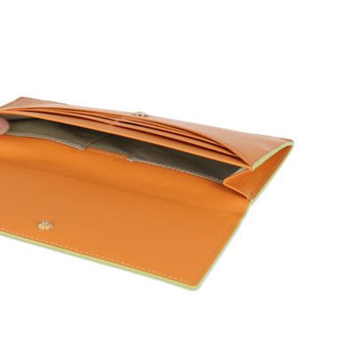 【新品/本物】LANVIN en Bleu 長財布/オレンジ ￥18,700- LANVIN en Bleu 長財布 ランバン オン ブルー パーシャル 財布