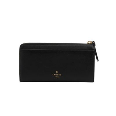 新品タグ付き【ランバン オン ブルー】カルラ ハート Lファスナー長財布 黒 ランバン オン ブルー LANVIN en Bleu カルラ Lファスナー長財布