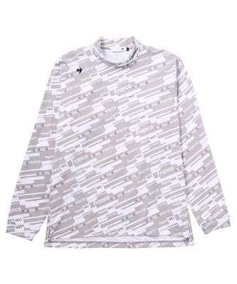 ストレッチフォーサー】ボーダー柄モックネック長袖シャツ