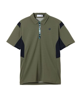 le coq sportif Golf 蛍光グリーン ハーフジップポロシャツ ストレッチ ハーフジップ半袖ポロシャツ(半袖シャツ・ポロシャツ)|Le