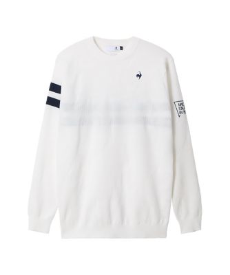 ＜le coq sportif GOLF COLLECTION＞ルコックスポルティフ　ゴルフ　ｌｅ　ｃｏｑ　ｓｐｏｒｔｉｆ　ｇｏｌｆ　モザイク柄ジャカードセーター（ＬＧ５ＦＳＴ００Ｍ）
