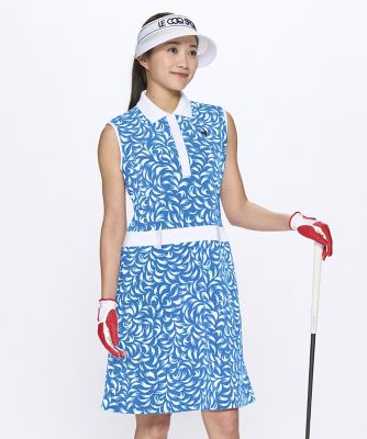 美品 le coq sportif golf 総柄 ノースリーブ ワンピース 接触冷感 総柄ノースリーブワンピース（LG5SOP80L） | le coq