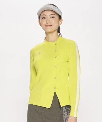 【即発送】ゴルフ フェアライアー トップス セーター カーディガン（イエロー） ルコックスポルティフ ゴルフ le coq sportif golf