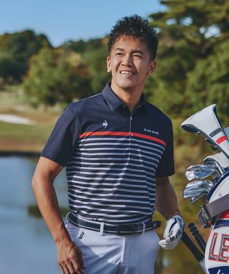 タグ付き レオナールスポーツ ゴルフベスト 白 ポリエステル 薄手 ロゴ入り ルコックスポルティフ ゴルフ le coq sportif golf