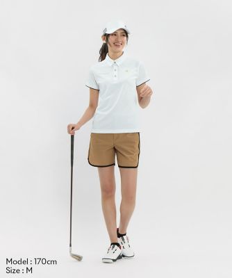 【韓国モデル】マルボン ゴルフ 襟付き ストレッチ ショート丈 シャツ L ルコックスポルティフ ゴルフ le coq sportif golf