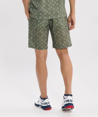 【ベージュ3】ロゴモノグラム柄 ショートパンツ (MENS) ルコックスポルティフ ゴルフ le coq sportif golf