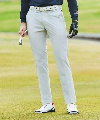 ＜le coq sportif GOLF COLLECTION＞ルコックスポルティフ　ゴルフ　ｌｅ　ｃｏｑ　ｓｐｏｒｔｉｆ　ｇｏｌｆ　サッカーストライプスラックス（ＬＧ６ＳＬＰ５７Ｍ）