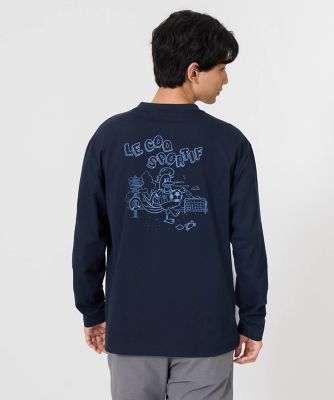 ブランド メンズ 長袖Tシャツ ロンT HOSU」ナイロンロングTシャツ × sportif coq 「le ルコック Tシャツ スポーツ メンズウェア
