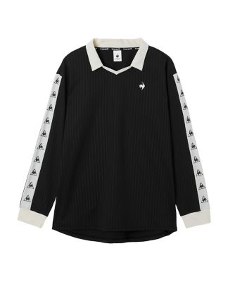 ＜le coq sportif＞ルコックスポルティフ　ｌｅ　ｃｏｑ　ｓｐｏｒｔｉｆ　エンボスストライプ襟付き長袖ゲームシャツ（ＬＵ５ＦＬＴ４０Ｍ）